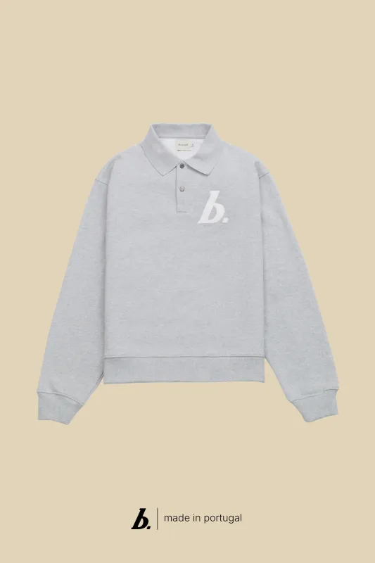 STAMP POLO SWEAT - GREY MARL sold by Bound