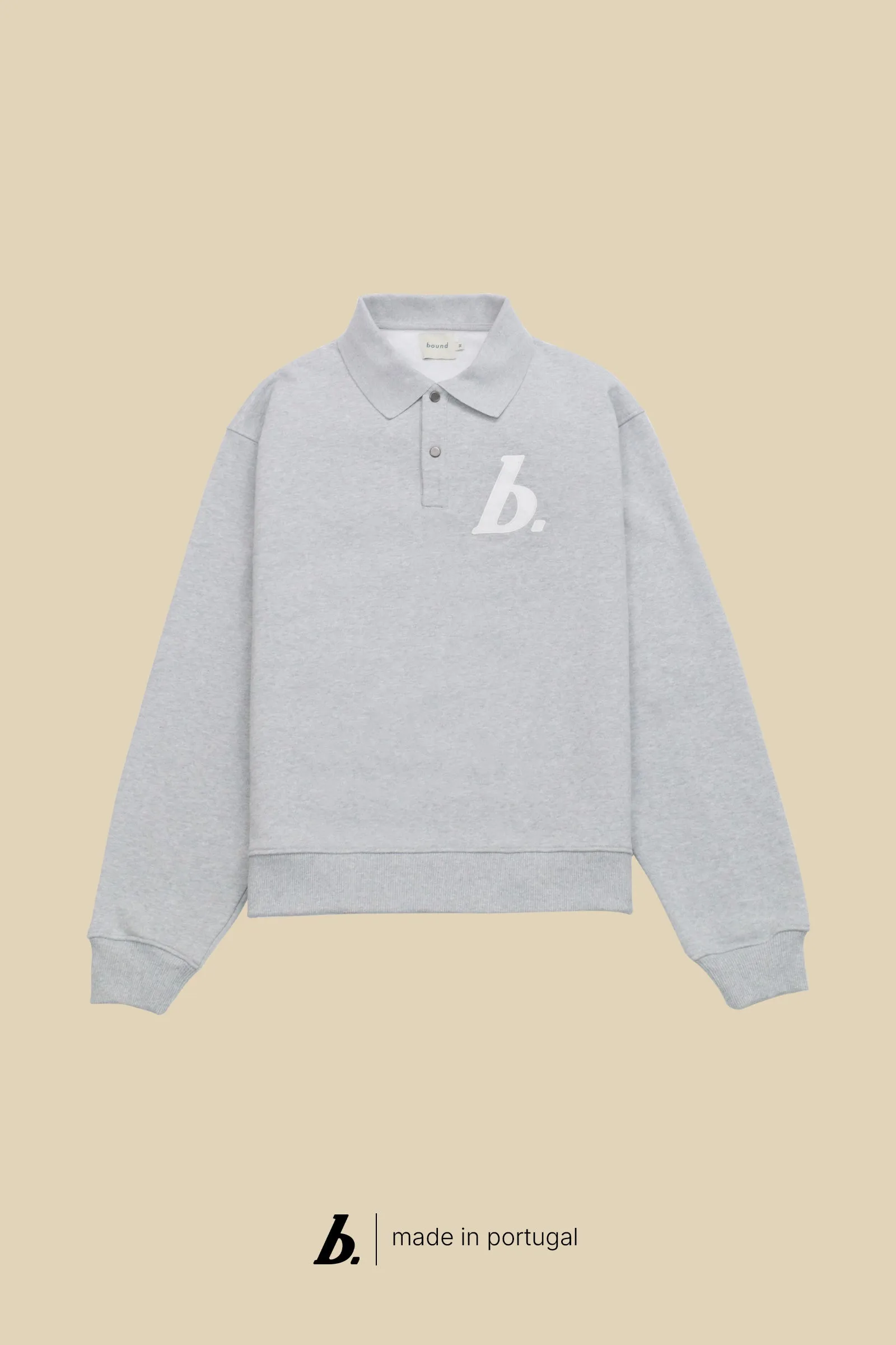 STAMP POLO SWEAT - GREY MARL sold by Bound