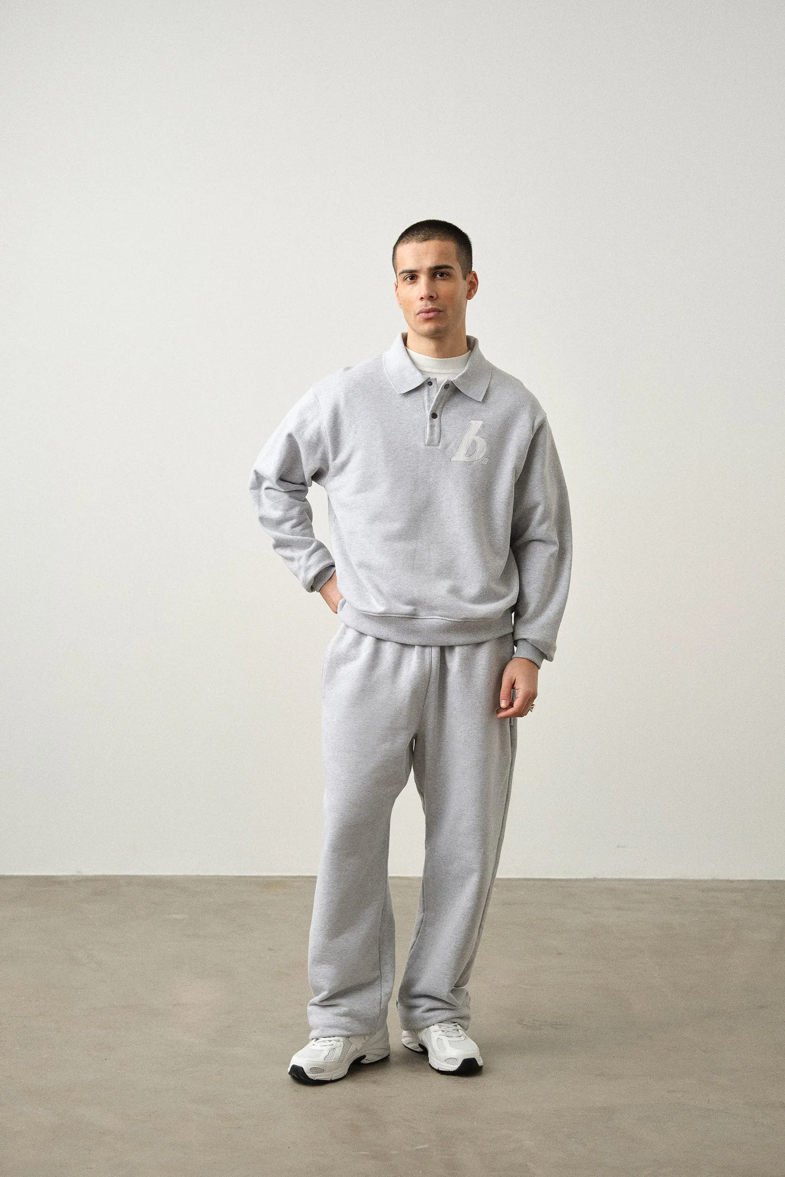 STAMP POLO SWEAT - GREY MARL sold by Bound product image thumbnail 3