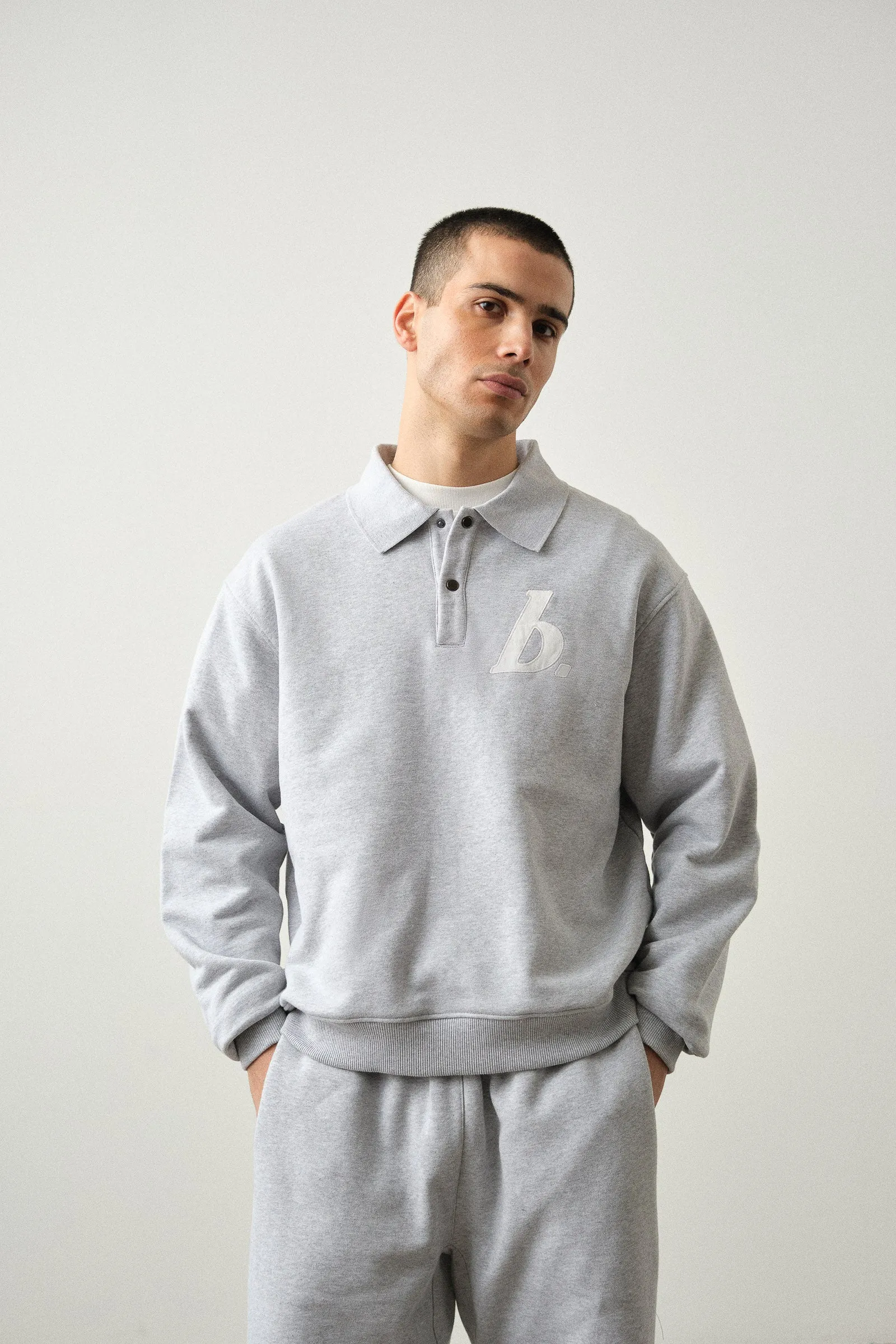 STAMP POLO SWEAT - GREY MARL sold by Bound product image thumbnail 2