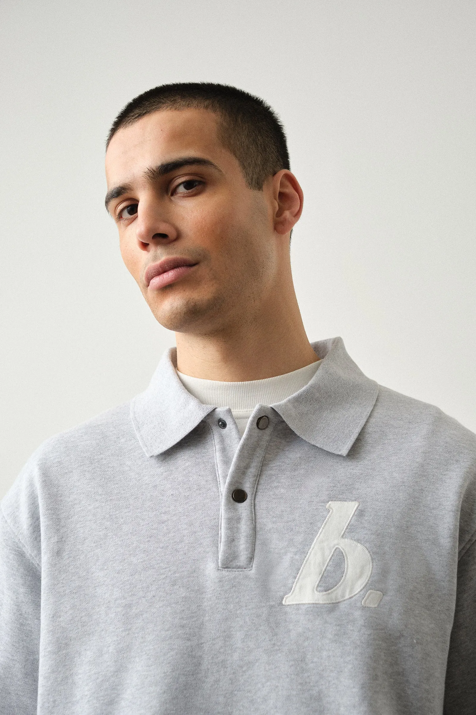 STAMP POLO SWEAT - GREY MARL sold by Bound product image thumbnail 4