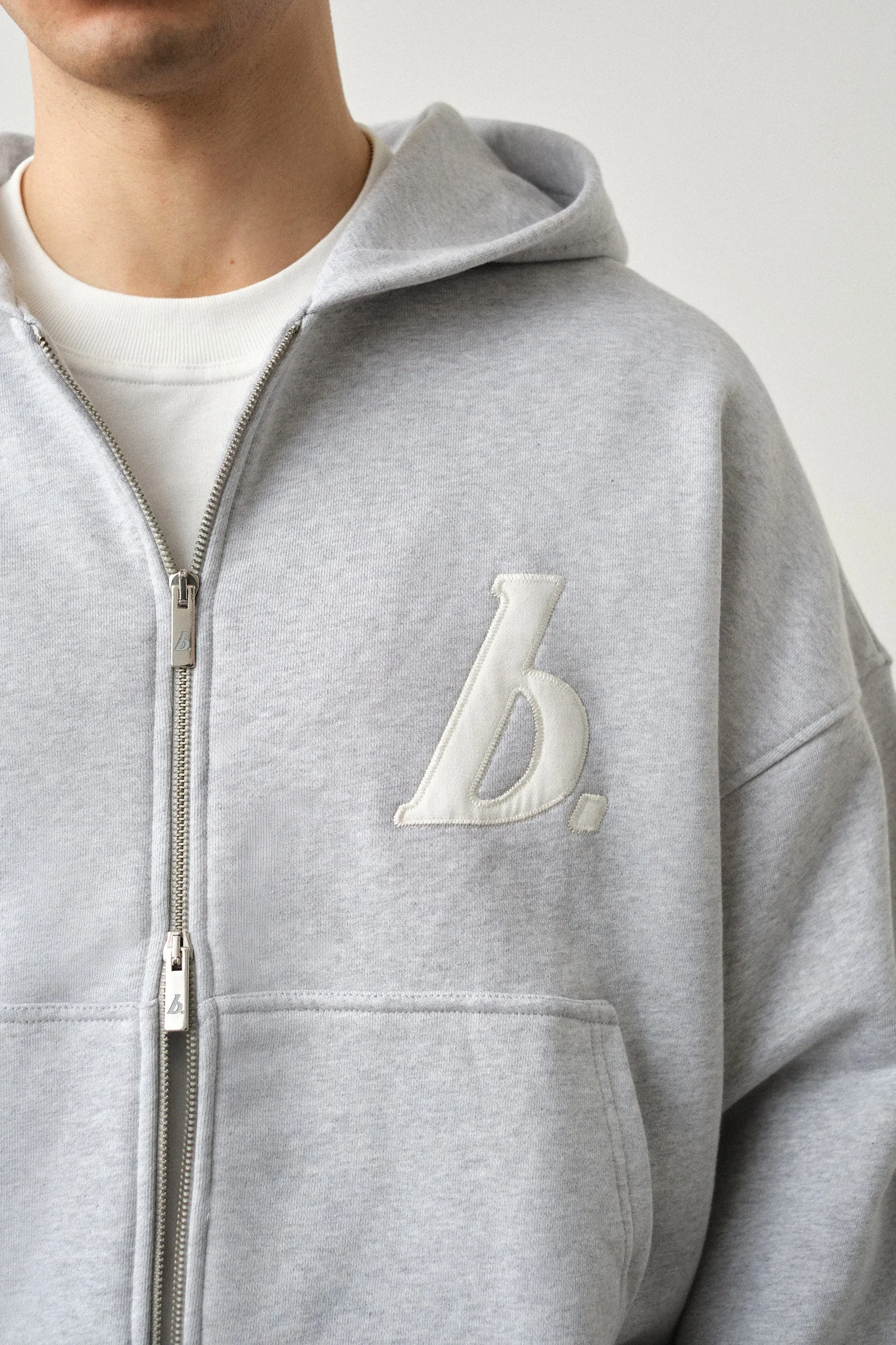 STAMP ZIP-UP HOODIE - GREY MARL sold by Bound product image thumbnail 4