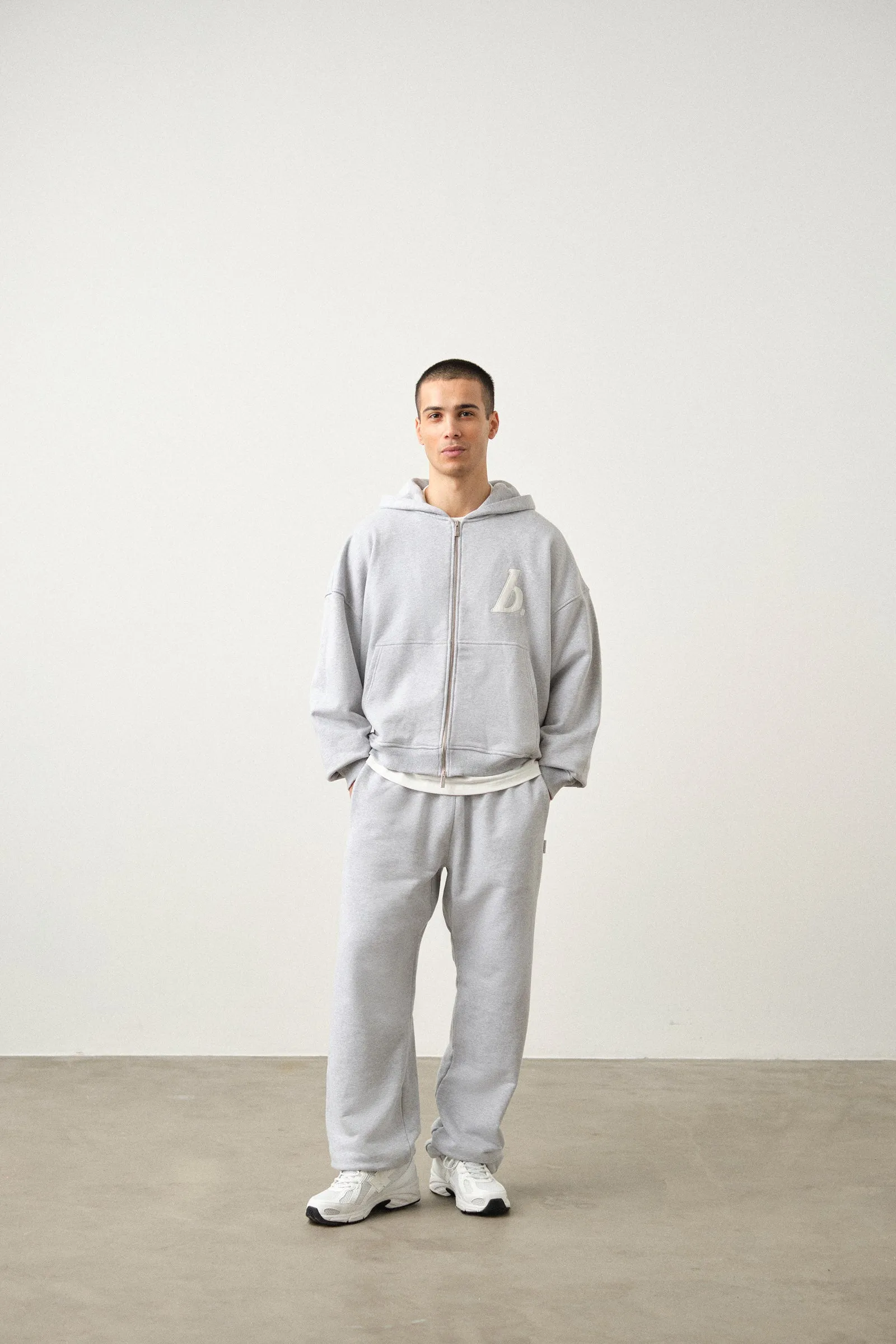 STAMP ZIP-UP HOODIE - GREY MARL sold by Bound product image thumbnail 3