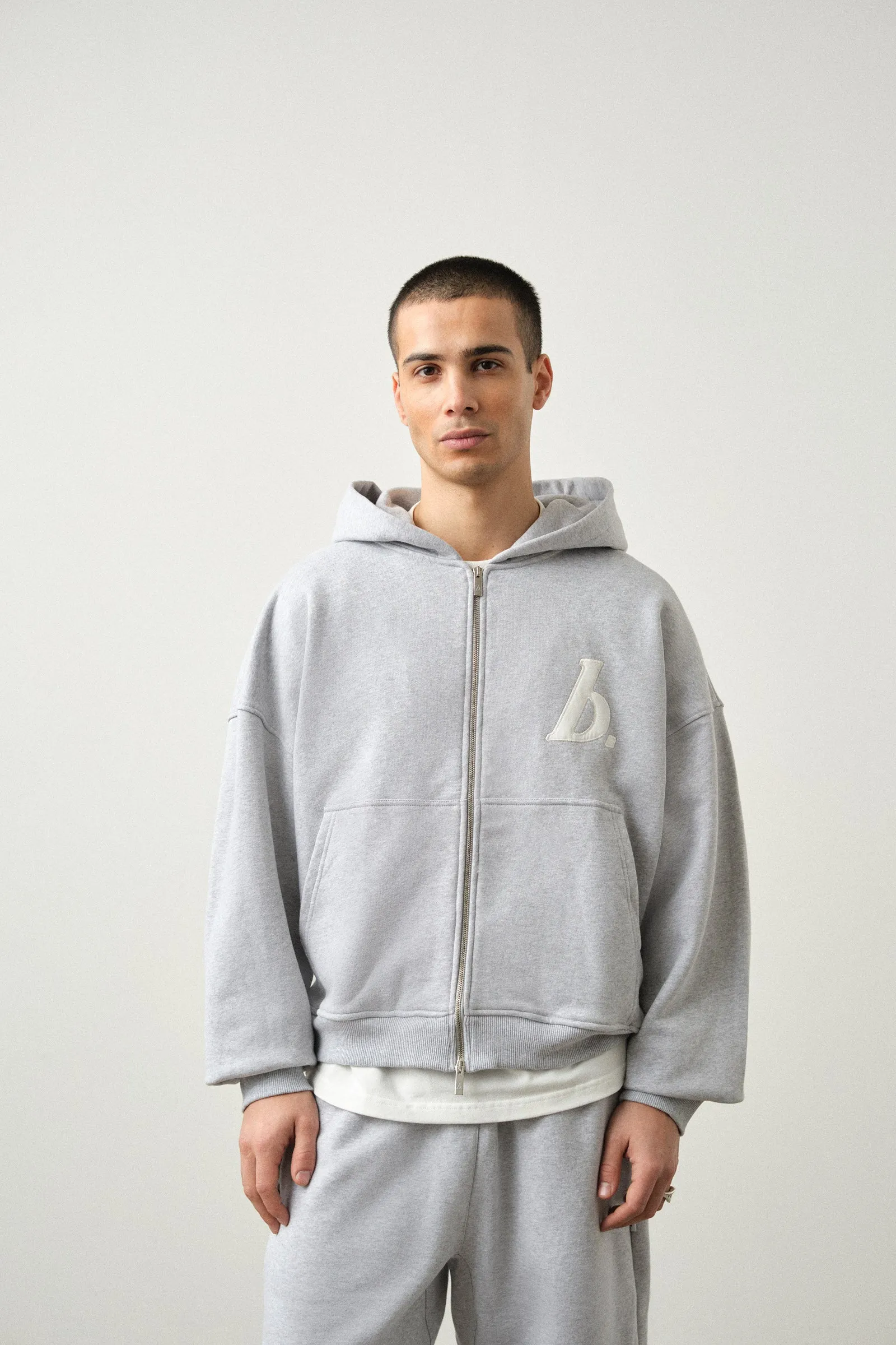 STAMP ZIP-UP HOODIE - GREY MARL sold by Bound product image thumbnail 2