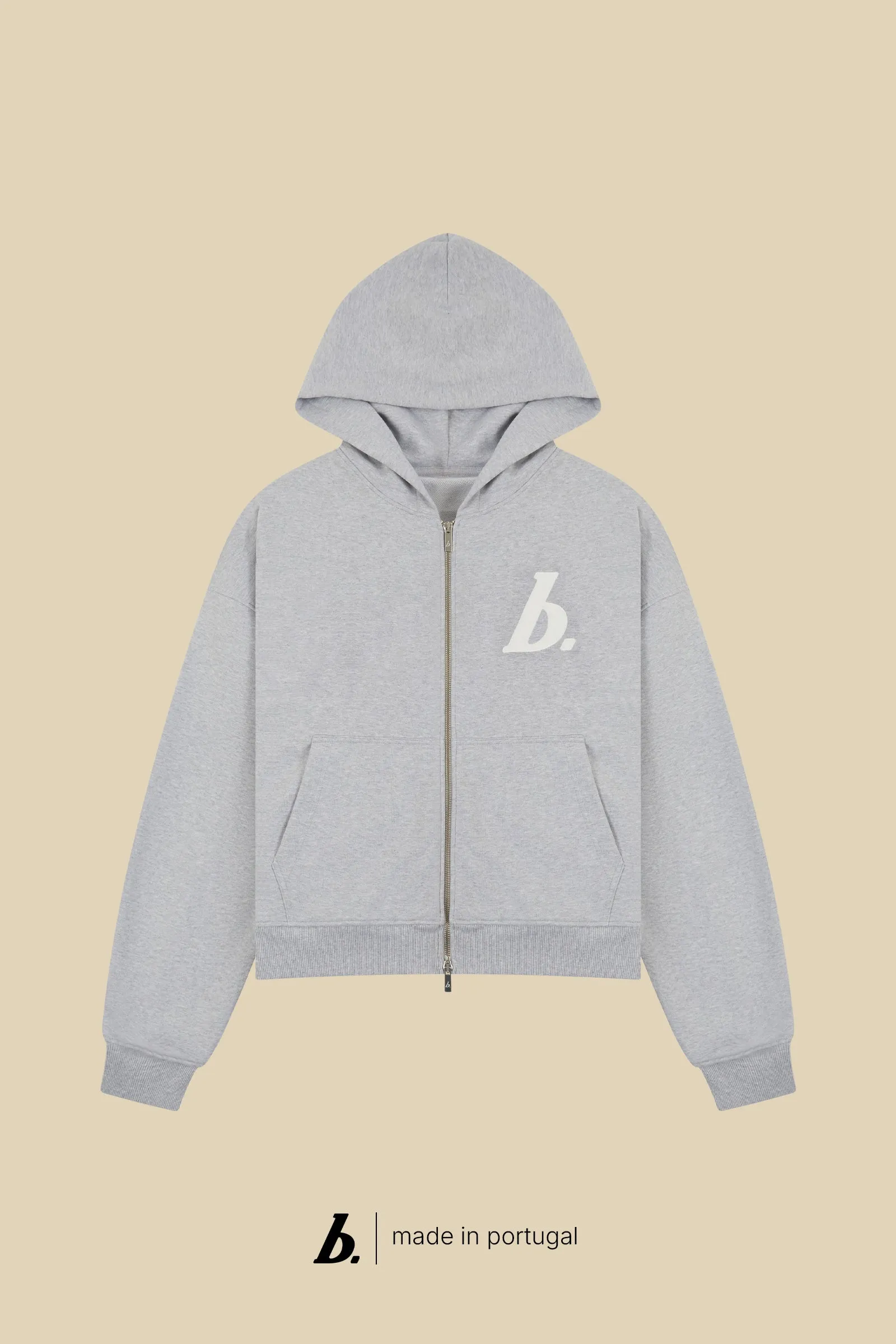 STAMP ZIP-UP HOODIE - GREY MARL sold by Bound