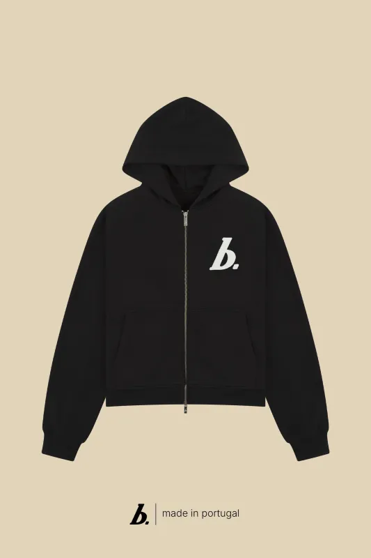 STAMP ZIP-UP HOODIE - BLACK made by Bound