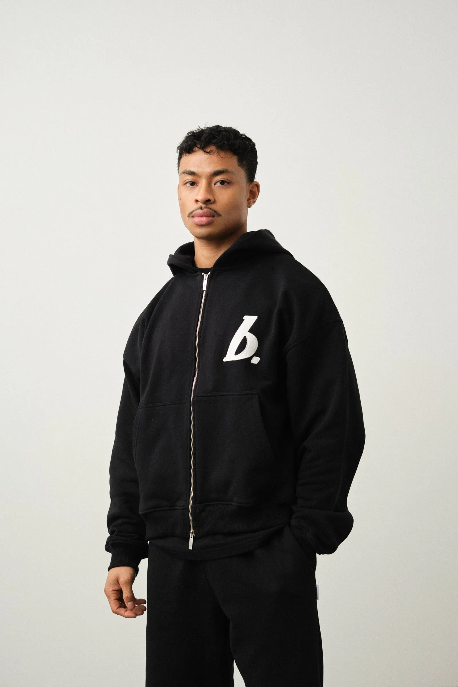 STAMP ZIP-UP HOODIE - BLACK sold by Bound product image thumbnail 2