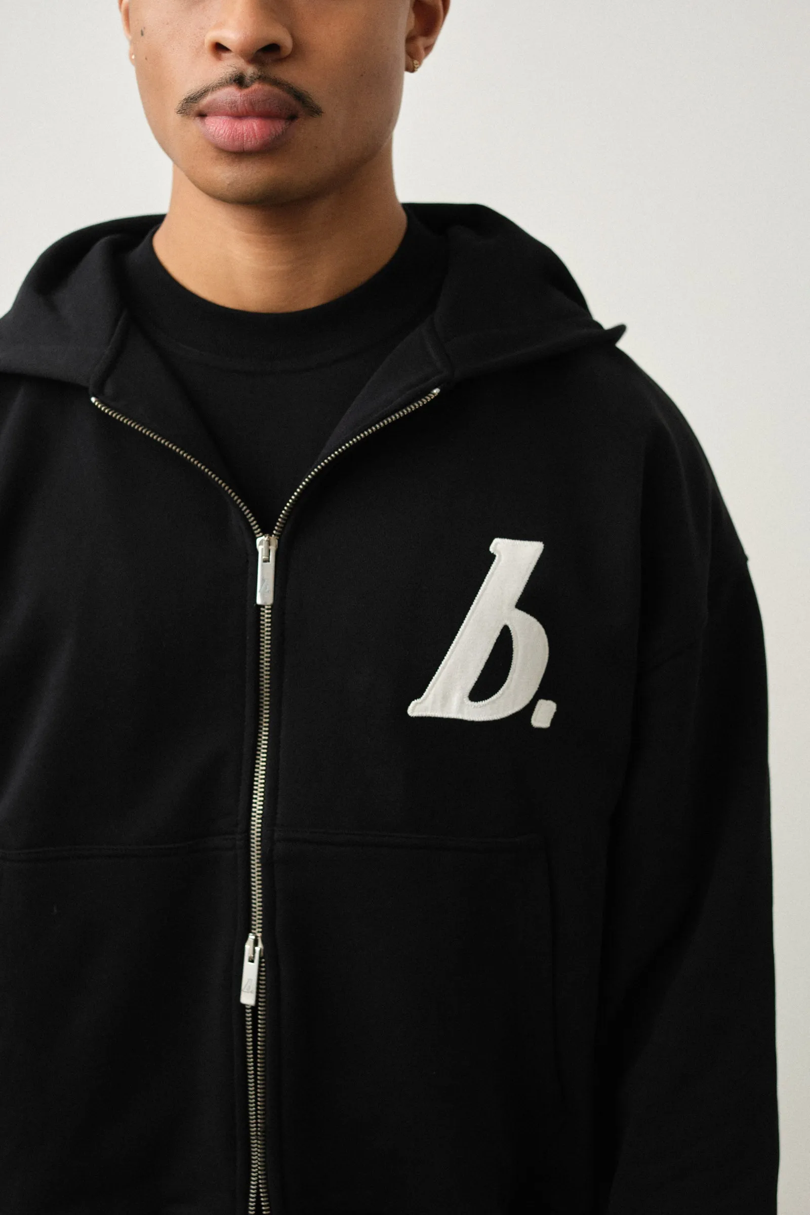 STAMP ZIP-UP HOODIE - BLACK sold by Bound product image thumbnail 4