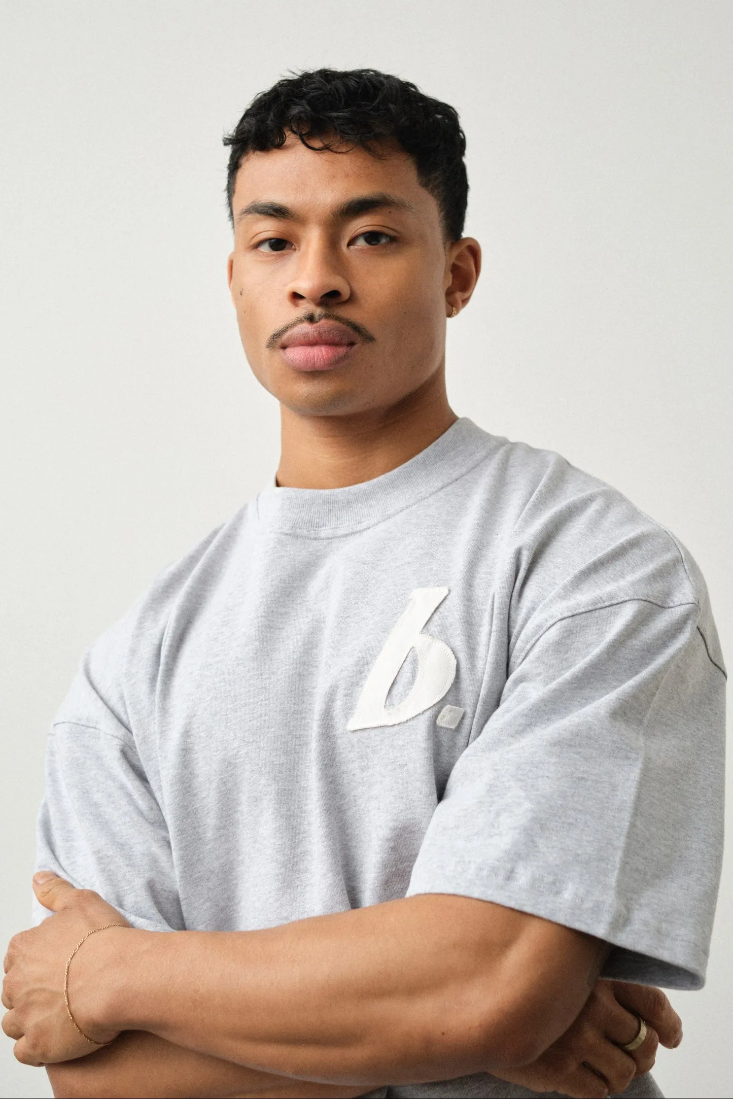 STAMP BOXY TEE - GREY MARL sold by Bound product image thumbnail 4