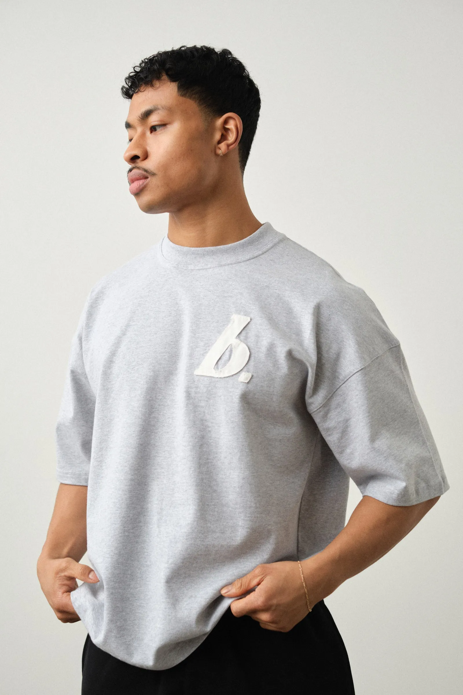 STAMP BOXY TEE - GREY MARL sold by Bound product image thumbnail 2