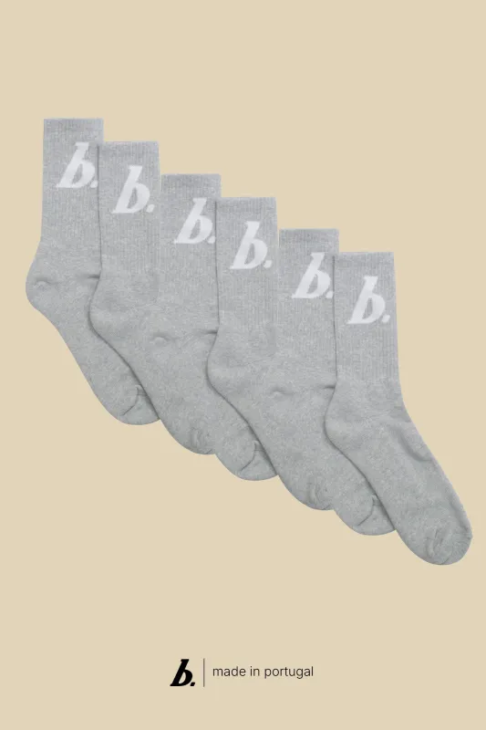 STAMP SOCKS 3 PACK - GREY made by Bound