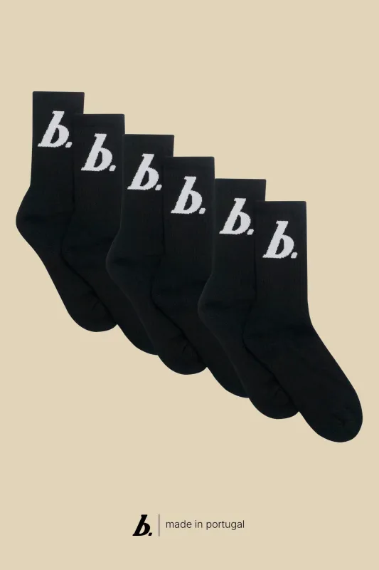 STAMP SOCKS 3 PACK - BLACK made by Bound