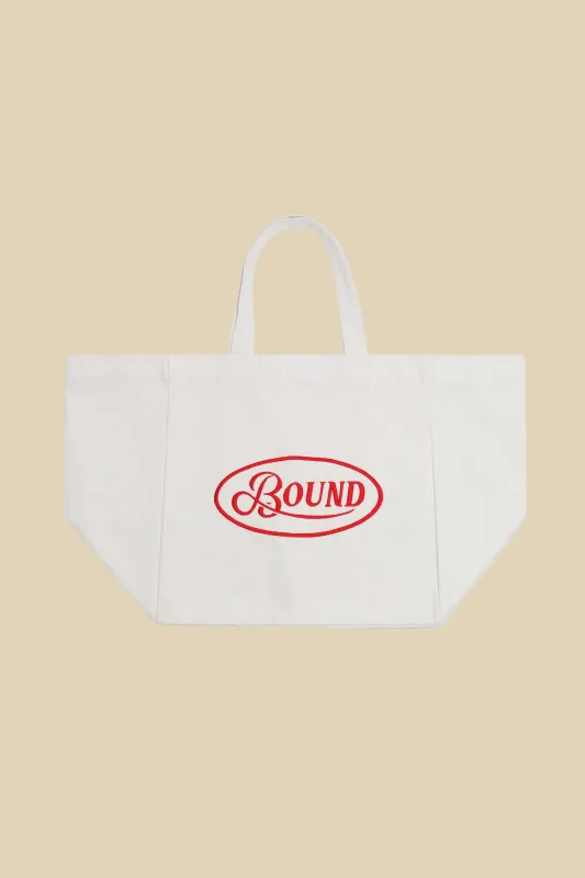 RETRO EMBROIDERED OVERSIZED TOTE BAG - NATURAL made by Bound