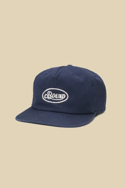 RETRO EMBROIDERED 5 PANEL CAP - NAVY made by Bound