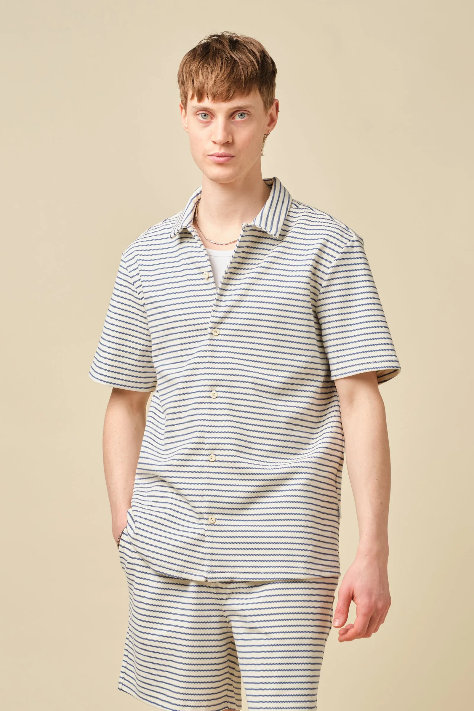 STRIPE JACQUARD OCEAN SHIRT sold by Bound