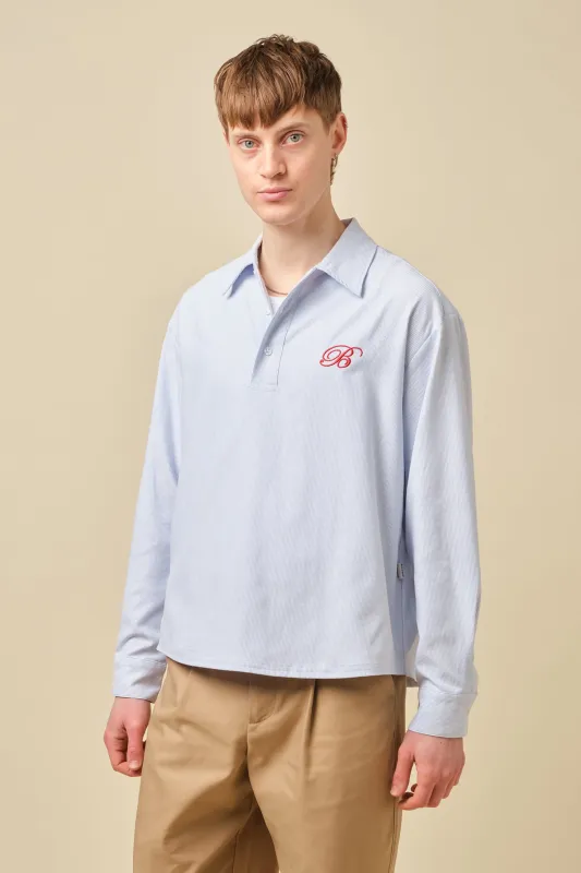 HALF BUTTON SCRIPT OXFORD SHIRT made by Bound