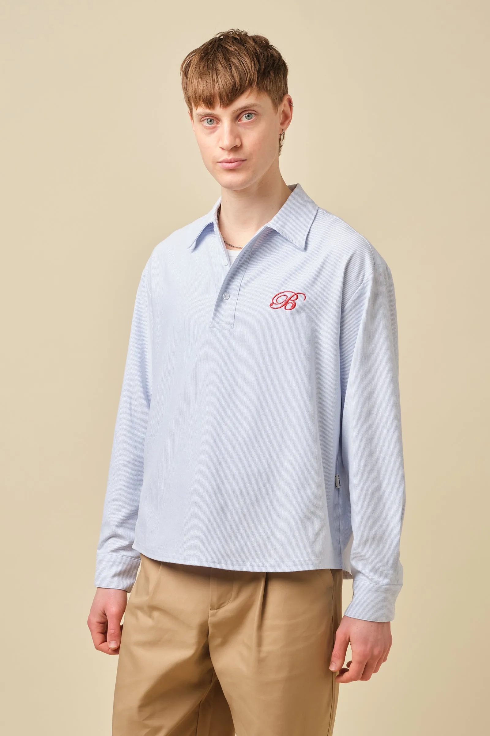 HALF BUTTON SCRIPT OXFORD SHIRT sold by Bound