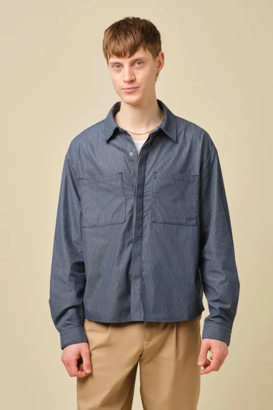 LORDELO STRIPE LONGSLEEVE SHIRT - NAVY made by Bound