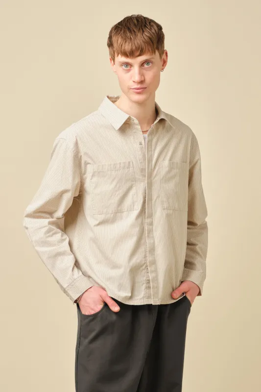 LORDELO STRIPE LONGSLEEVE SHIRT - ECRU made by Bound