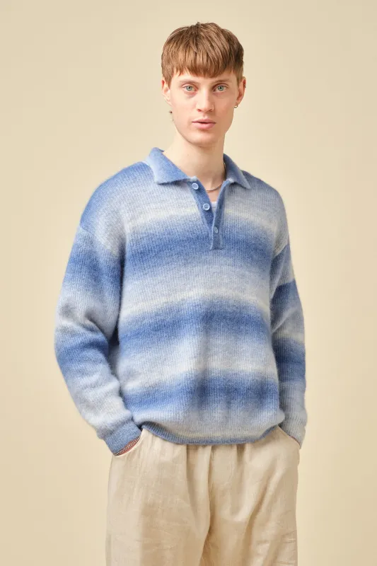 OCEAN GRADIENT ALPACA KNIT LONGSLEEVE POLO made by Bound