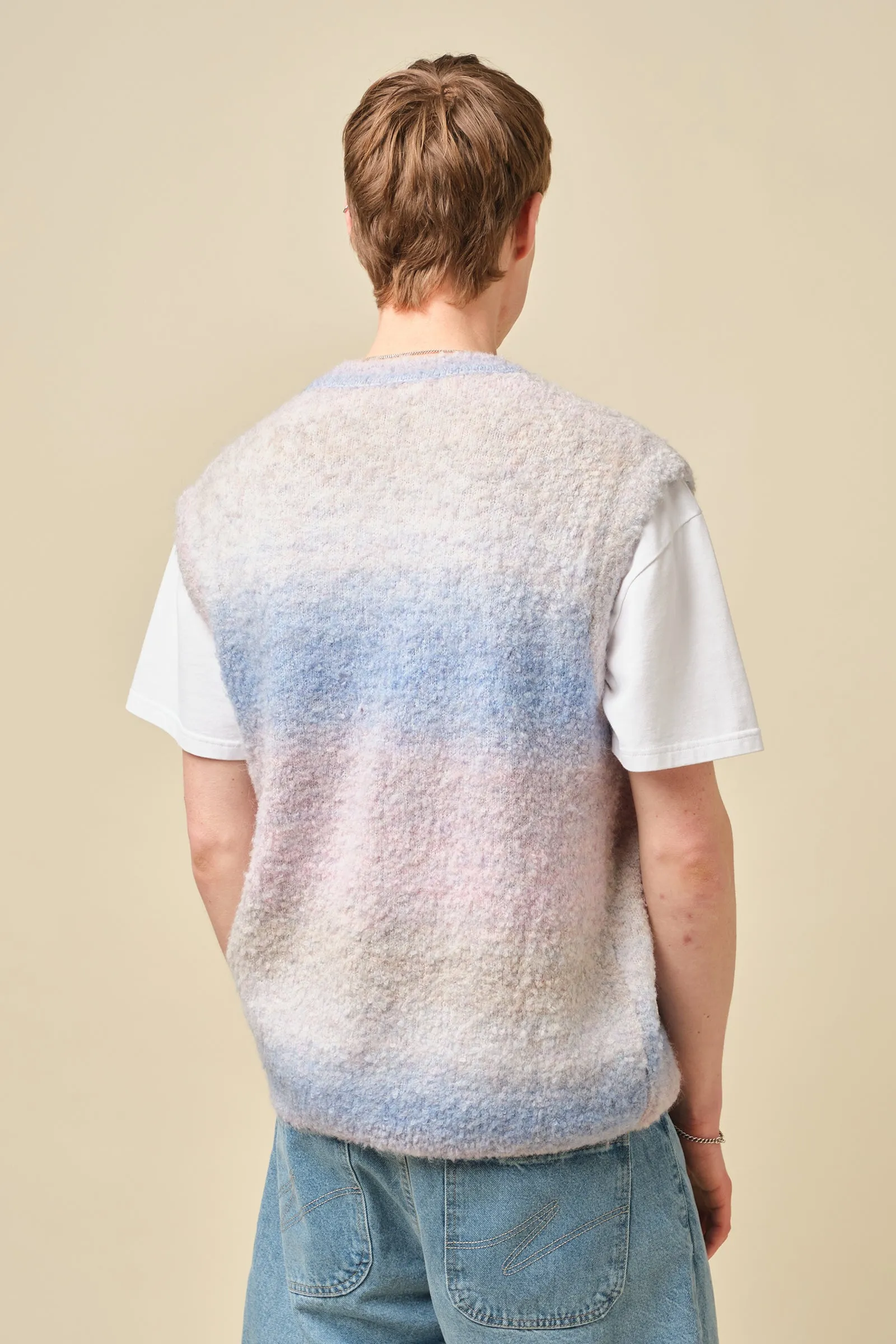 BOUCLE GRADIENT V-NECK KNIT VEST - CANDY sold by Bound product image thumbnail 5