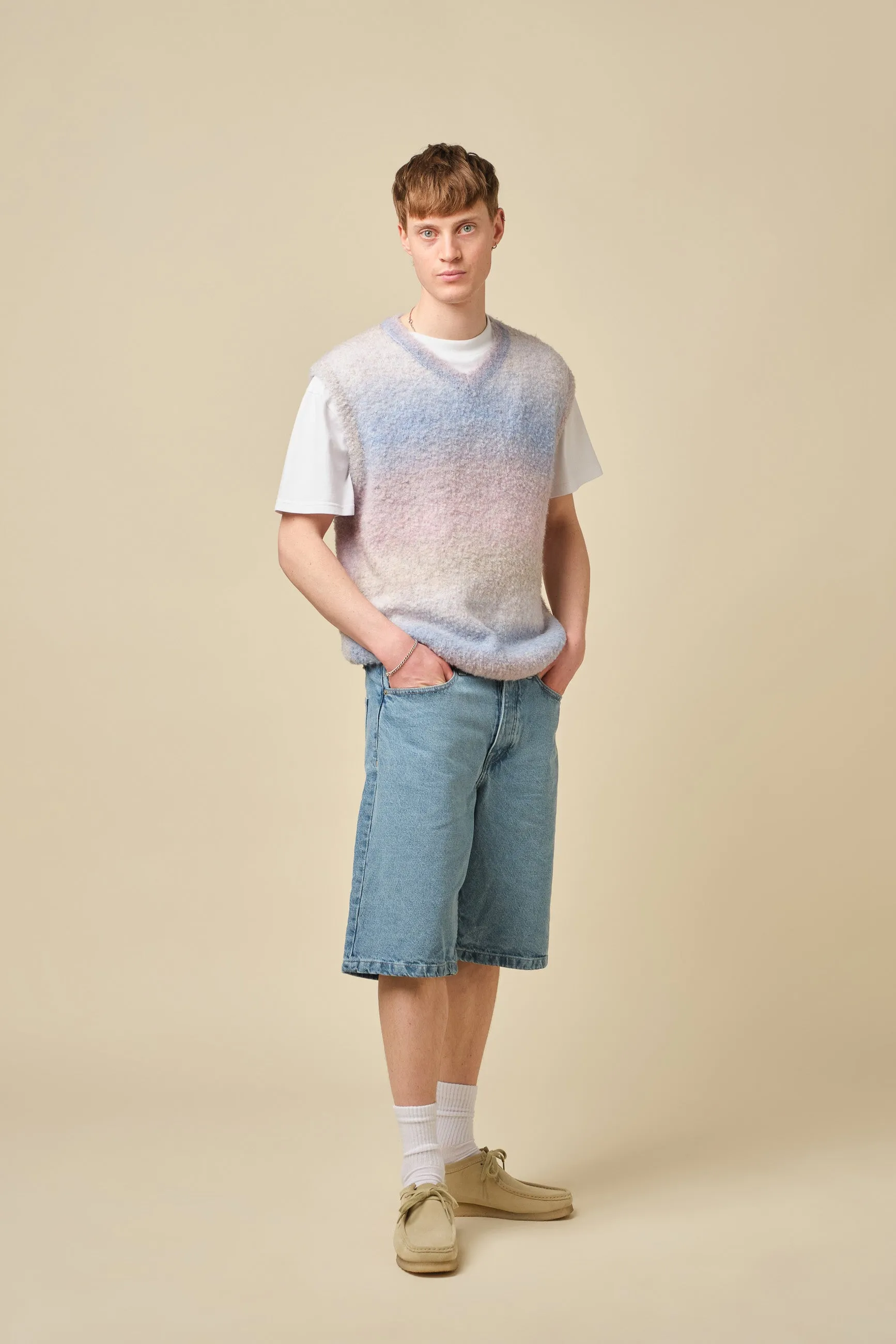 BOUCLE GRADIENT V-NECK KNIT VEST - CANDY sold by Bound product image thumbnail 4