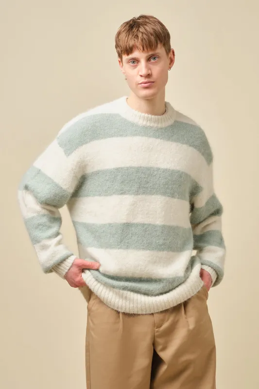 STRIPE ALPACA FLUFFY KNIT - MENTHE made by Bound