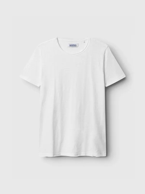Konrad Straight Slub Tee - White sold by Gabba