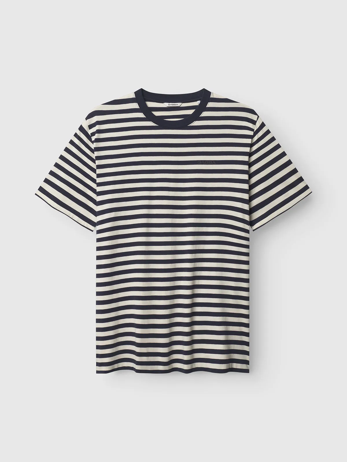 GABdune Logo Stripes SS GOTS - Navy Stripe sold by Gabba
