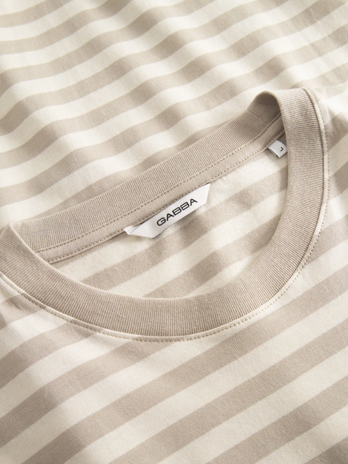 GABdune Logo Stripes SS GOTS - Beige Stripe sold by Gabba product image thumbnail 5