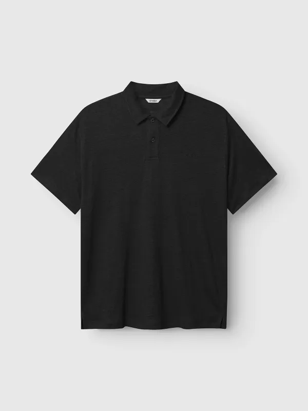 Duke Linen Polo SS - Black sold by Gabba