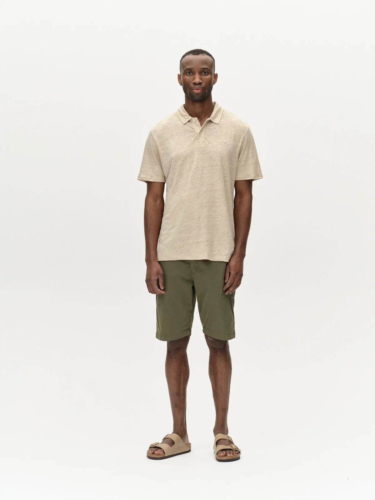 Duke Linen Polo SS - Sand Plaza sold by Gabba product image thumbnail 3