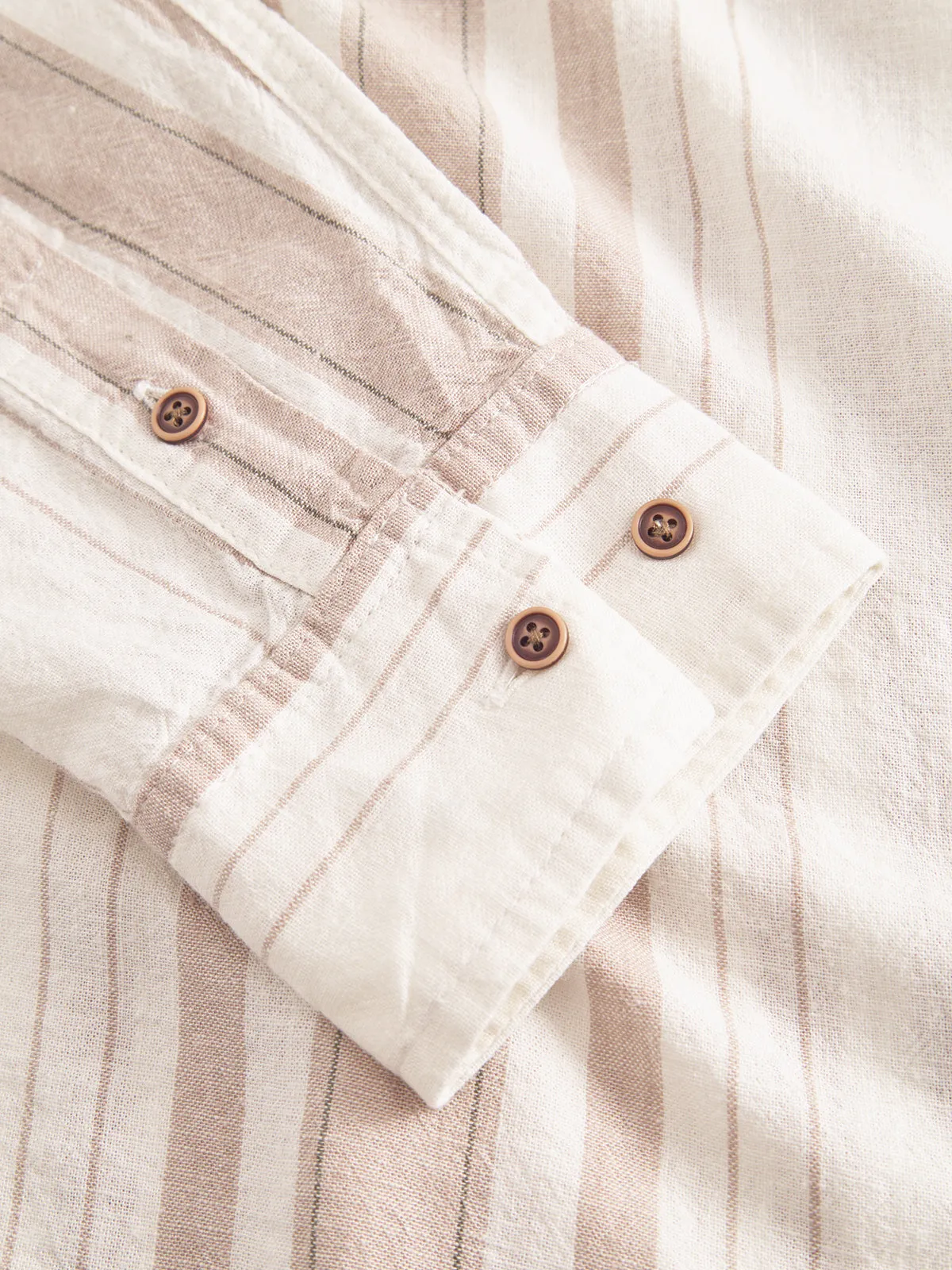 Sven Reg Lino Stripes LS - Beige Stripe sold by Gabba product image thumbnail 5