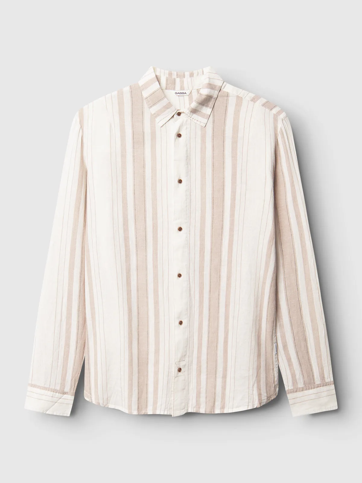 Sven Reg Lino Stripes LS - Beige Stripe sold by Gabba