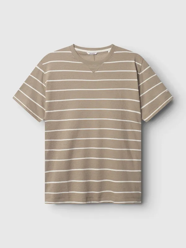 Dune Crepe Stripes SS GOTS - Brown Stripe sold by Gabba