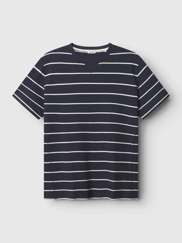 Dune Crepe Stripes SS GOTS - Navy Stripe sold by Gabba