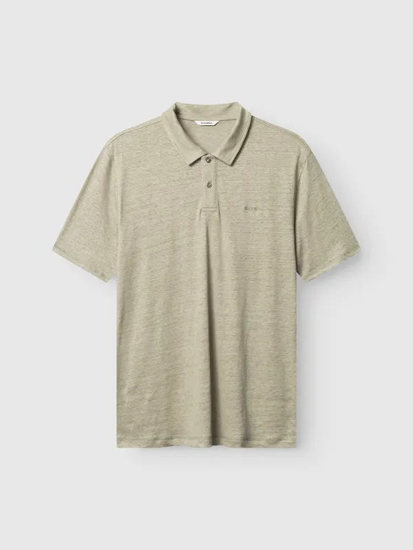 GABdune Polo Linen SS T-Shirt - Mineral Gray sold by Gabba