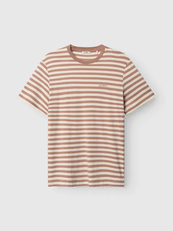 GABdune Logo Stripes SS GOTS - Wood Pink sold by Gabba