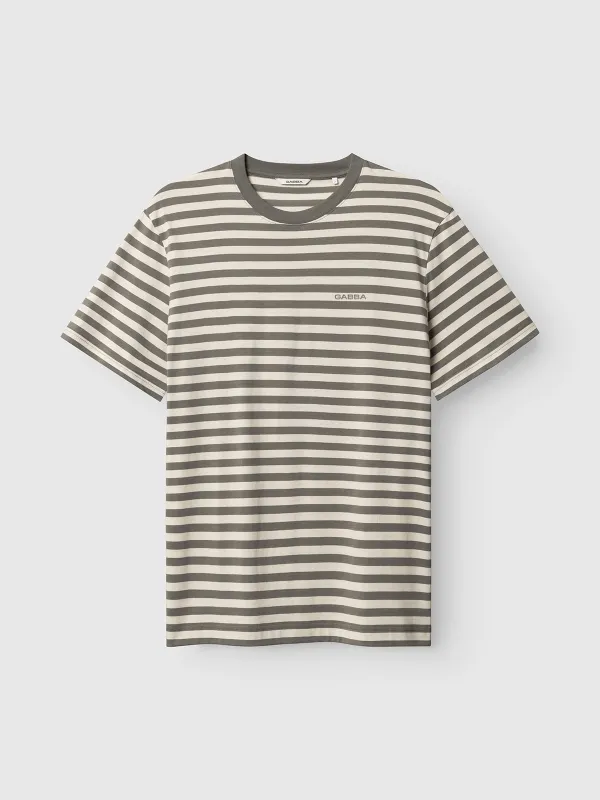 GABdune Logo Stripes SS GOTS - Castor Gray made by Gabba