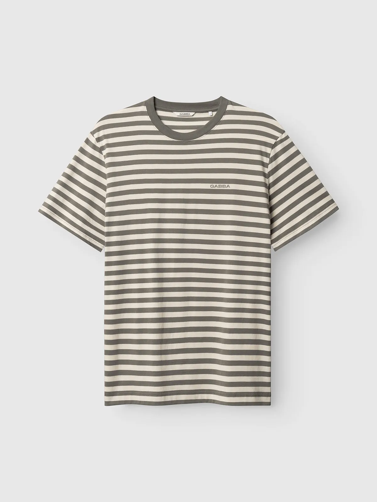 GABdune Logo Stripes SS GOTS - Castor Gray sold by Gabba