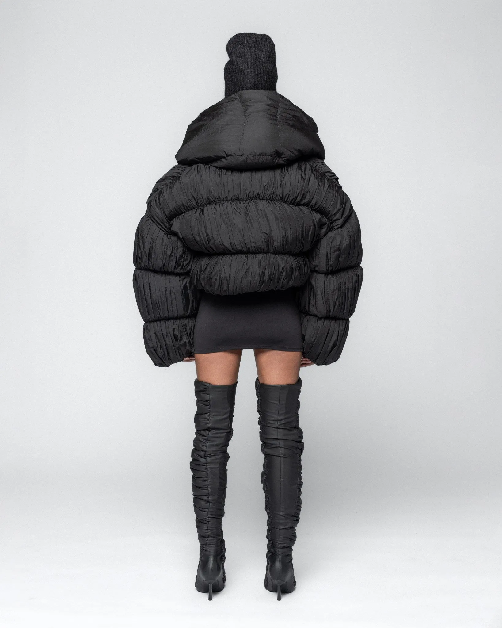 Pleated Down Puffer Jacket - Black sold by Han Kjøbenhavn product image thumbnail 2