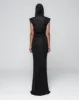 Heavy Crepe Jersey Hooded Dress - Anthracite Black sold by Han Kjøbenhavn