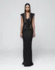 Heavy Crepe Jersey Hooded Dress - Anthracite Black sold by Han Kjøbenhavn
