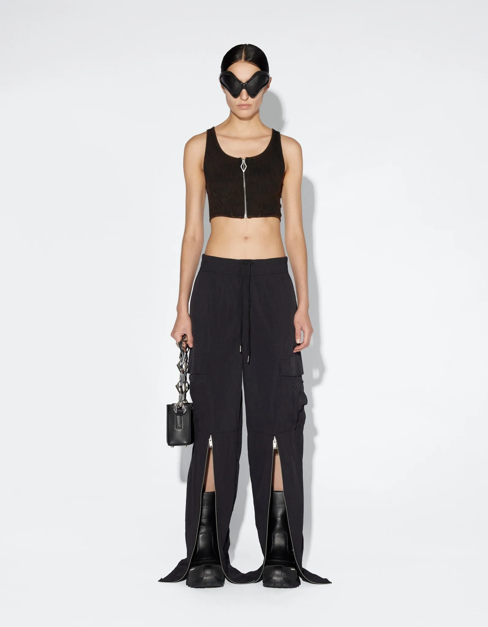 Wide-leg Track Trousers - Black sold by Han Kjøbenhavn