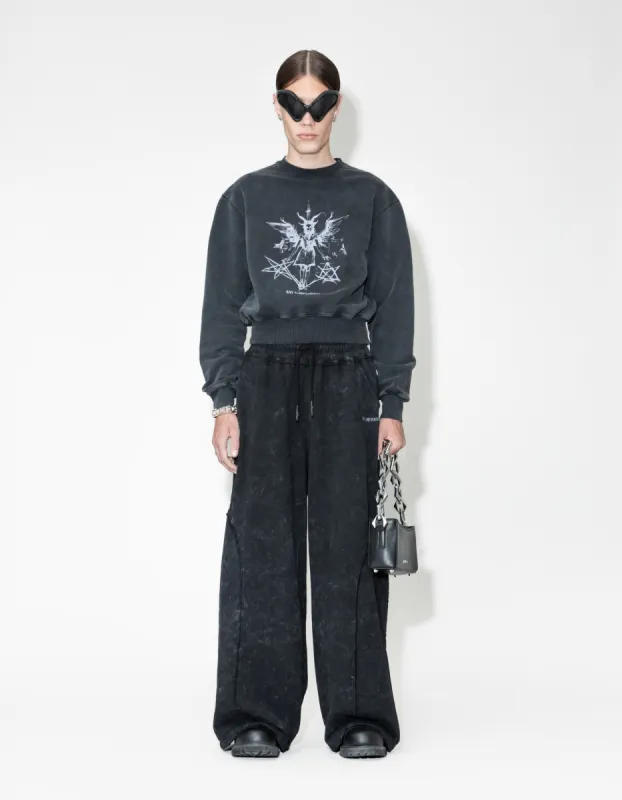 Angel Cropped Relaxed Crewneck - Dark Grey sold by Han Kjøbenhavn