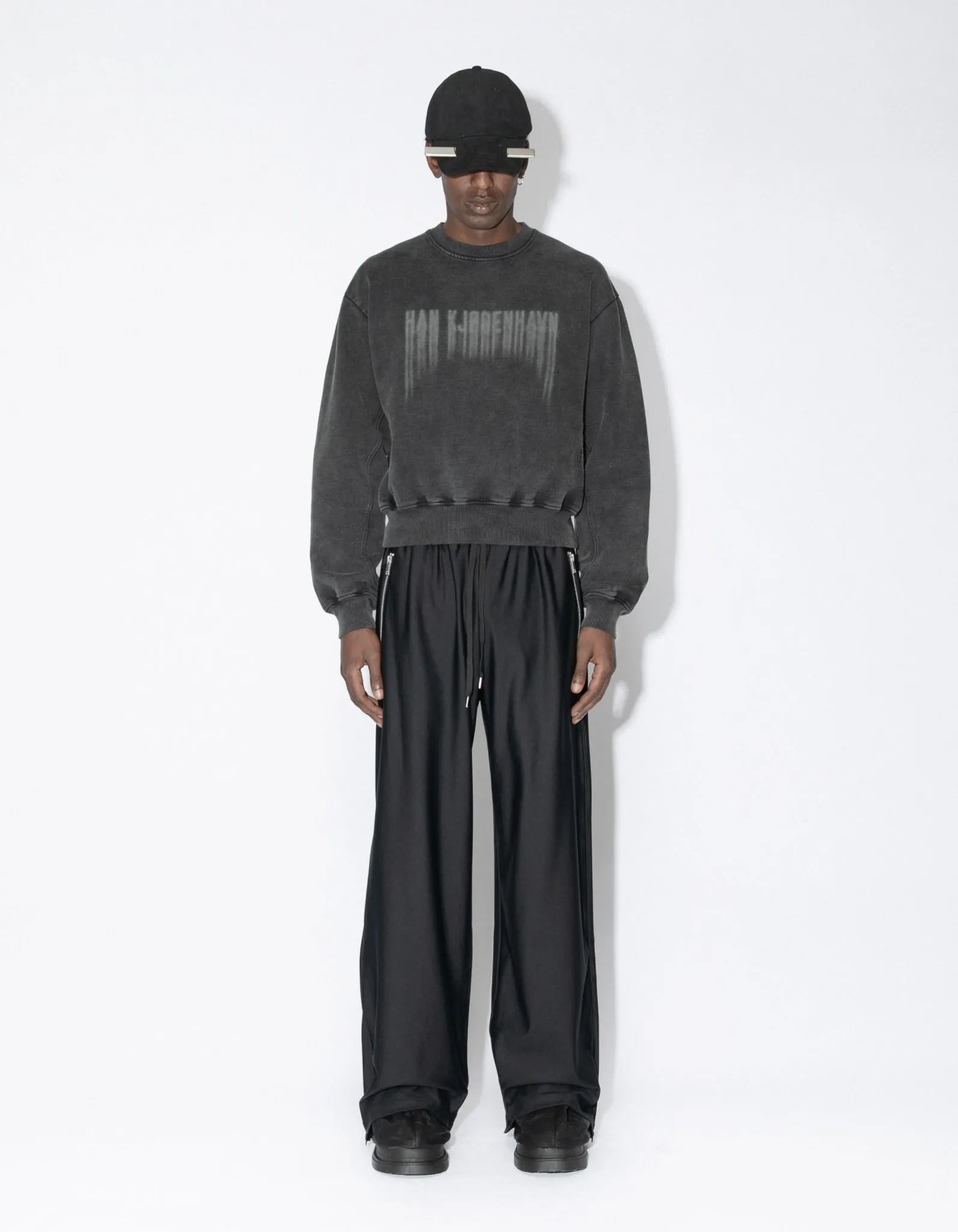 Faded Logo Oversized Crewneck - Black sold by Han Kjøbenhavn