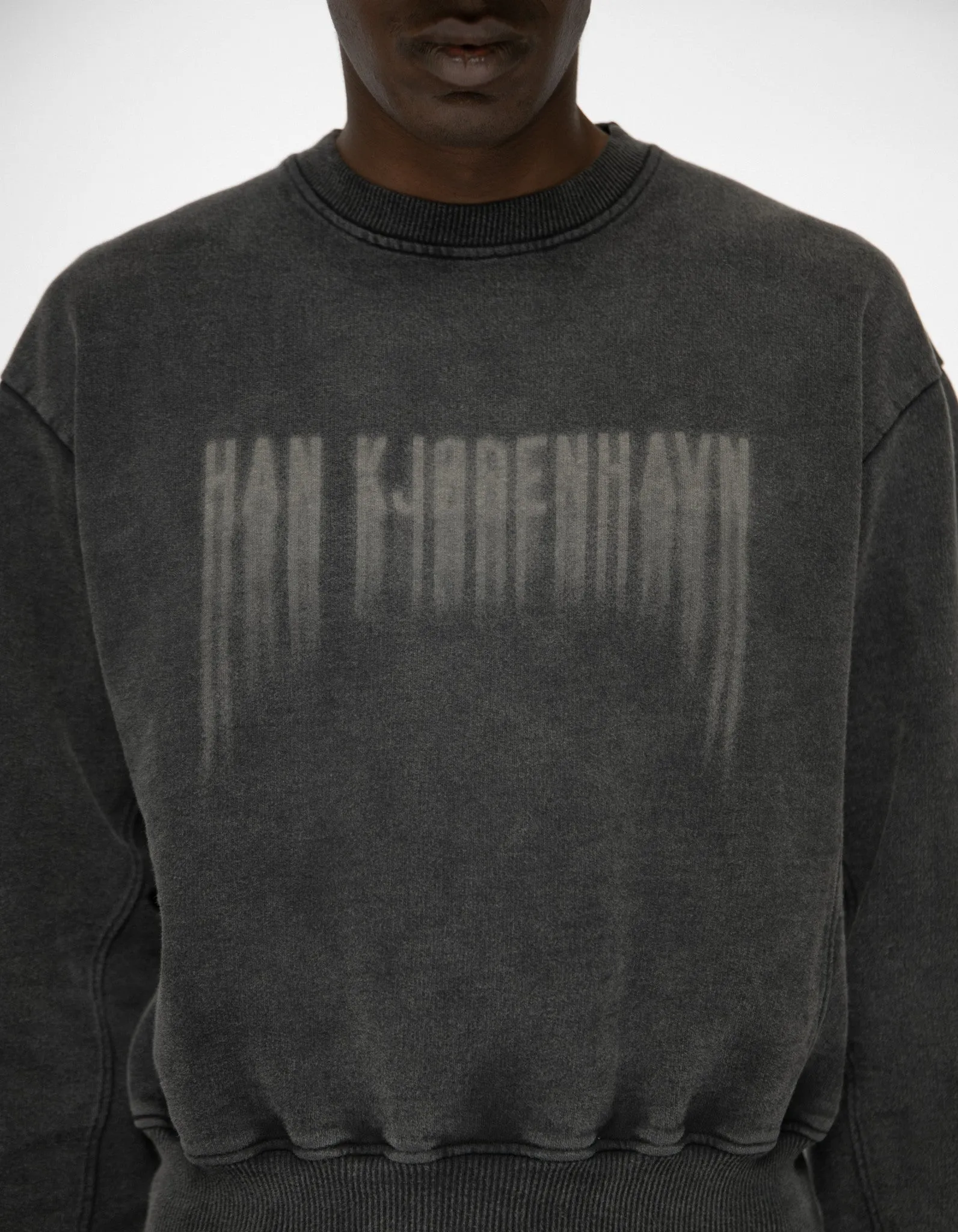 Faded Logo Oversized Crewneck - Black sold by Han Kjøbenhavn product image thumbnail 2