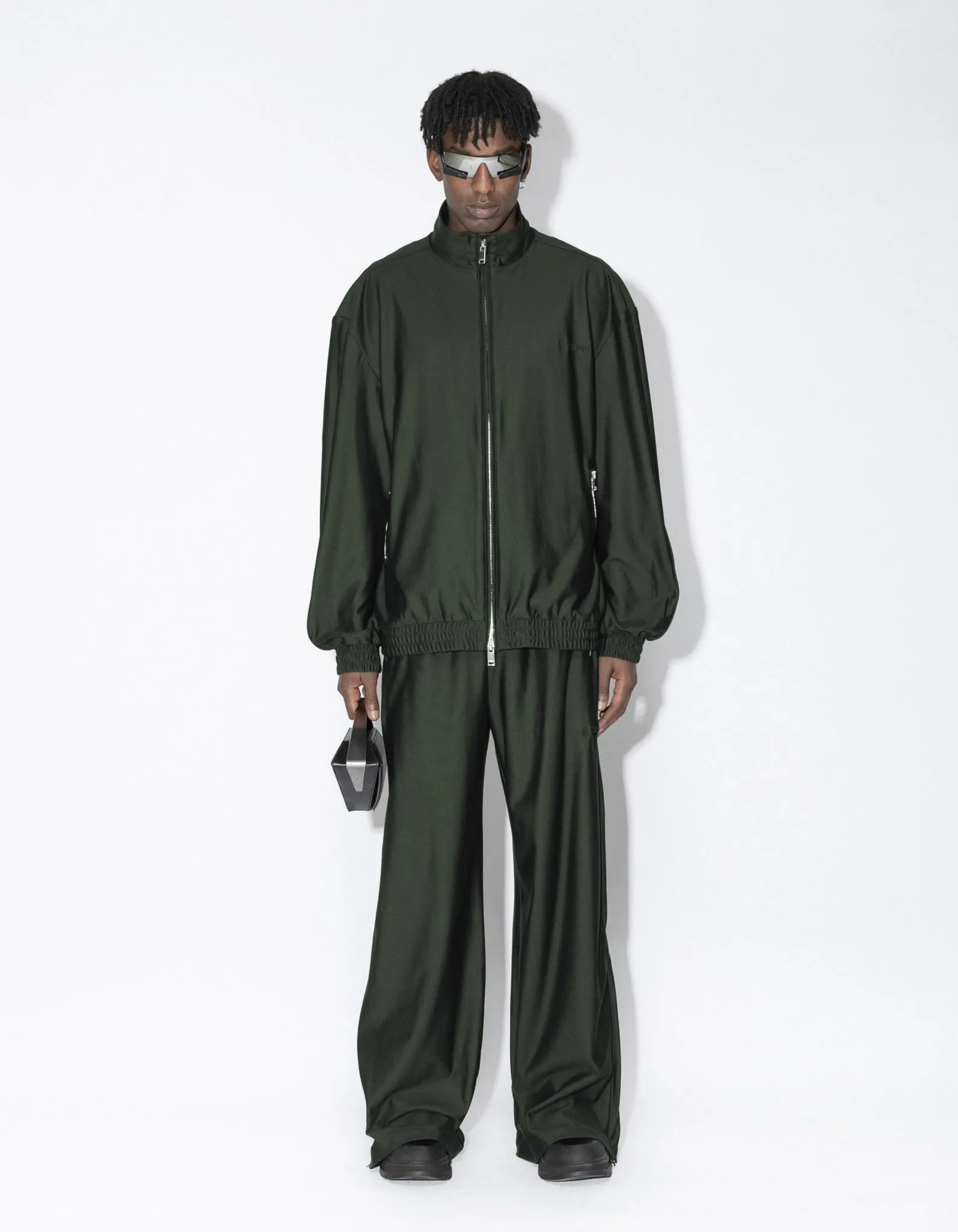 Oversized Track Trousers - Dark Green sold by Han Kjøbenhavn