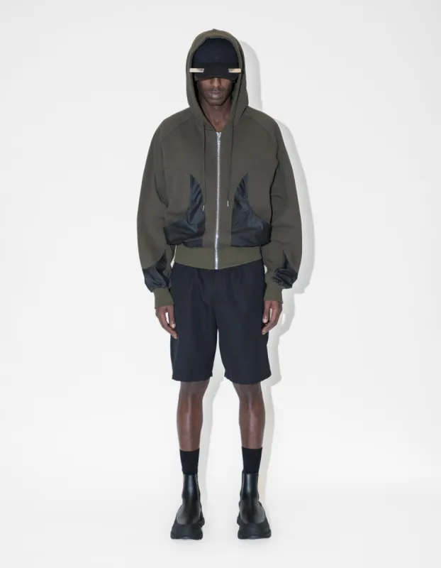 Jersey Zip Relaxed Hoodie - Dark Green sold by Han Kjøbenhavn