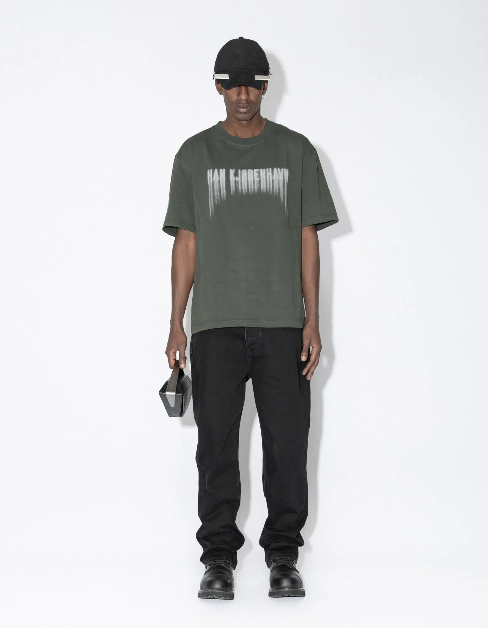 Faded Logo Boxy Tee SS - Dark Green sold by Han Kjøbenhavn